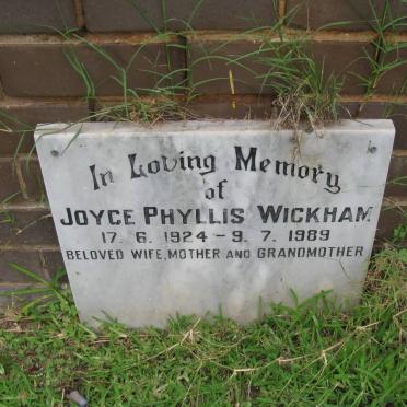 WICKMAN Joyce Phyllis 1924-1989