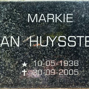 HUYSSTEEN Markie, van 1936-2005