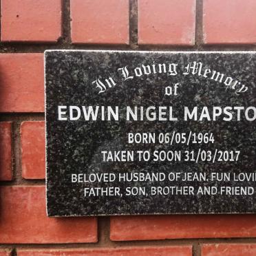 MAPSTONE Edwin Nigel 1964-2017