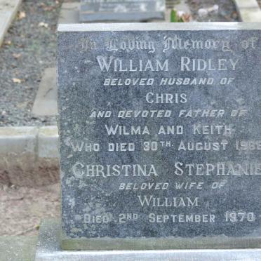 RIDLEY William -1966 &amp; Christina Stephanie -1970