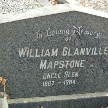 MAPSTONE William Glanville 1887-1984