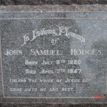 HODGES John Samuel 1880-1947