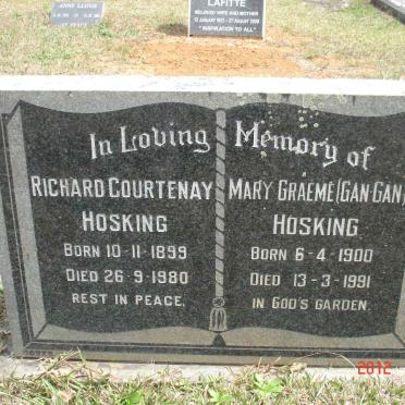 HOSKING Richard Courtenay 1899-1980 &amp; Mary Graeme 1900-1991