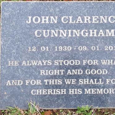 CUNNINGHAM John Clarence 1930-2014