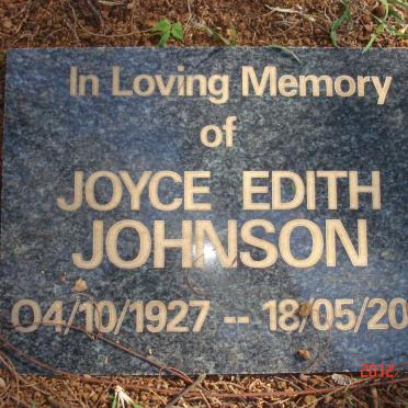 JOHNSON Joyce Edith 1927-2010