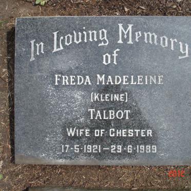 TALBOT Freda Madeleine 1921-1989