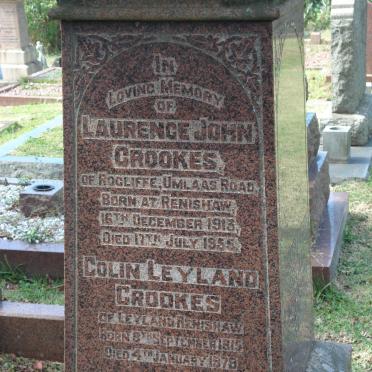 CROOKES Laurence John 1913-1955 :: CROOKES Colin Leyland 1815-1879