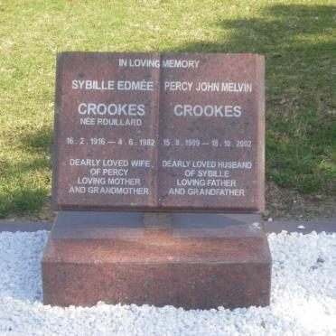 CROOKES Percy John Melvin 1909-2002 &amp; Sybille Edmee ROUILLARD 1916-1982
