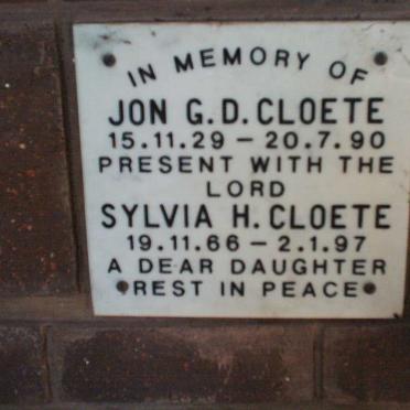 CLOETE J.G.D.1929-1990 :: CLOETE Sylvia H. 1966-1977