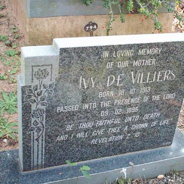 VILLIERS Ivy, de 1913-1995