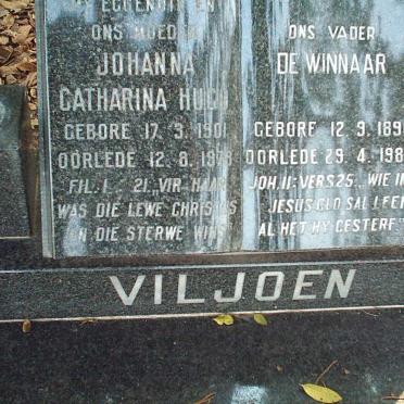 VILJOEN De Winnaar 1890-1984 &amp; Johanna Catharina HUGO 1901-1978
