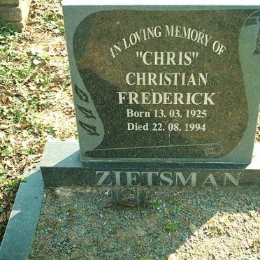 ZIETSMAN Christian Frederick 1925-1994