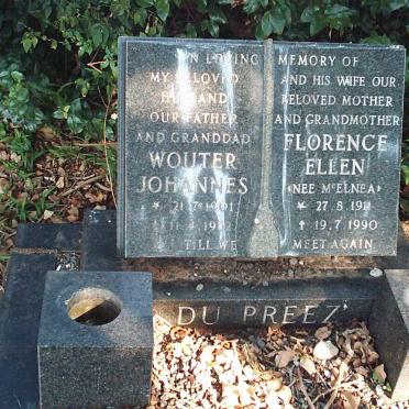 PREEZ Wouter Johannes, du 1901-19?2 &amp; Florence Ellen McELNEA 1911-1990