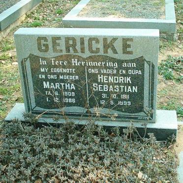 GERICKE Hendrik Sebastian 1911-1999 &amp; Martha 1909-1986