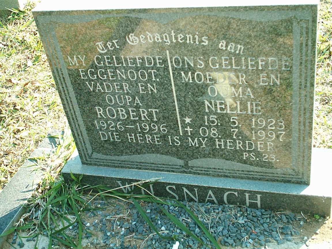 WILSNACH Robert 1926-1996 &amp; Nellie 1923-1997