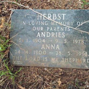 HERBST Andries 1904-1973 &amp;  Anna 1900-1993