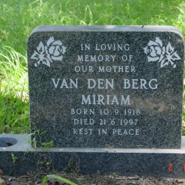 BERG Miriam, van den 1918-1997