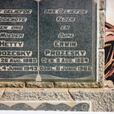PROZESKY Erwin 1884-1966 &amp; Hetty 1889-1943