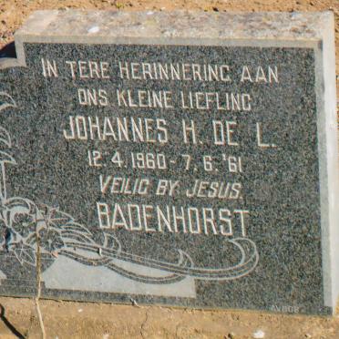 BADENHORST Johannes H. de L. 1960-1961