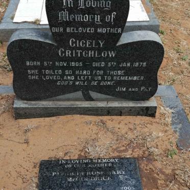 CRITCHLOW Cicely 1905-1975 :: McGOLDRICK Patricia Rosemary 1928-2005
