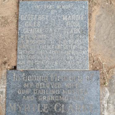 CLARKE Geoffrey 1905-1995 :: CLARKE Marcia Rose 1942-1995 :: CLARKE Myrtle nee ROCHE 1913-1978