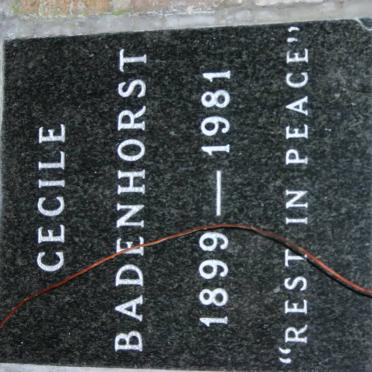 BADENHORST Cecile 1899-1981