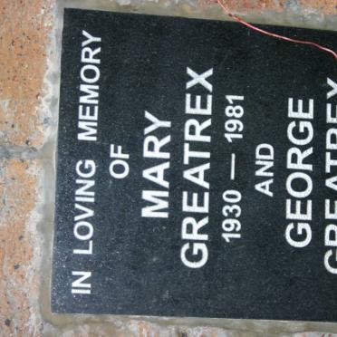 GREATREX George 1925-1999 &amp; Mary 1930-1981