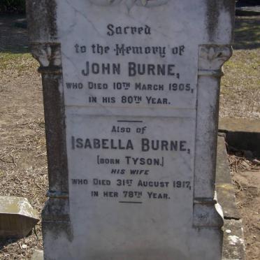BURNE John -1905 &amp; Isabella TYSON -1917