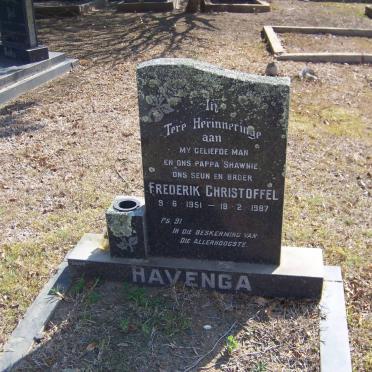 HAVENGA Frederik Christoffel 1951-1987