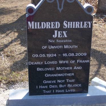 JEX Mildred Shirley nee SMEATON 1924-2009