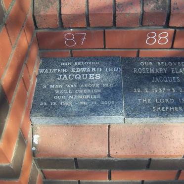 JACQUES Walter Edward 1922-2000 &amp; Rosemary Elaine 1937-1994
