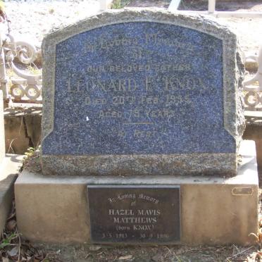 KNOX Leonard E. -1955 :: MATTHEWS Hazel Mavis nee KNOX 1913-1996