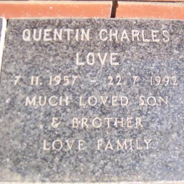 LOVE Quentin Charles 1957-1992