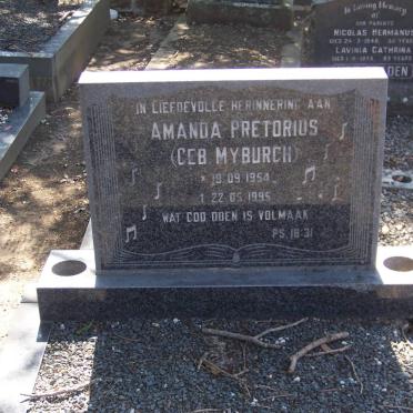 PRETORIUS Amanda nee MYBURGH 1954-1995