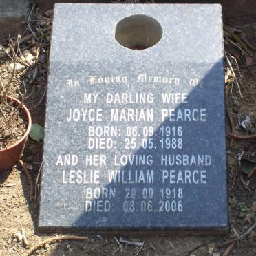 PEARCE Leslie William 1918-2006 &amp; Joyce Marian 1916-1988