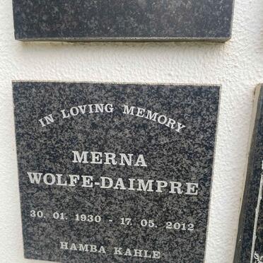 DAIMPRE Merna, WOLFE 1930-2012