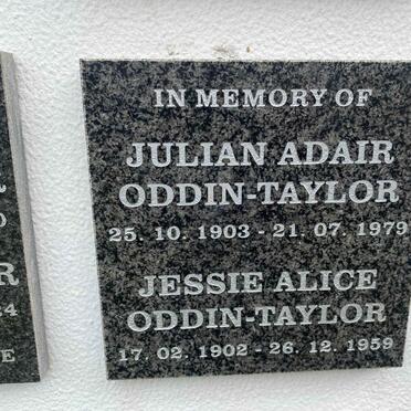 TAYLOR Julian Adair, ODDIN 1903-1979 & Jessie Alice 1902-1959