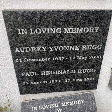RUGG Paul Reginald 1939-2021 & Audrey Yvonne 1937-2020