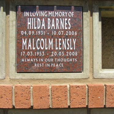 LENSLY Malcolm 1953-2008 :: BARNES Hilda 1931-2006