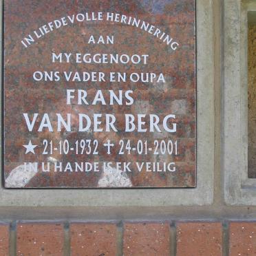 BERG Frans, van der 1932-2001