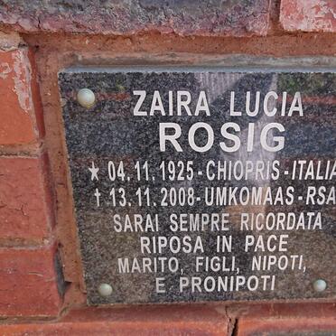 ROSIG Zaira Lucia 1925-2008