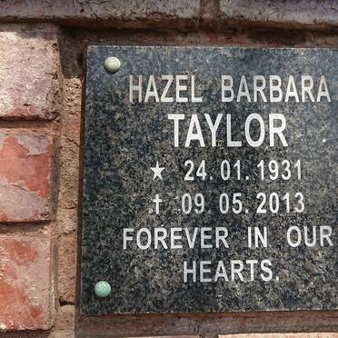 TAYLOR Hazel Barbara 1931-2013