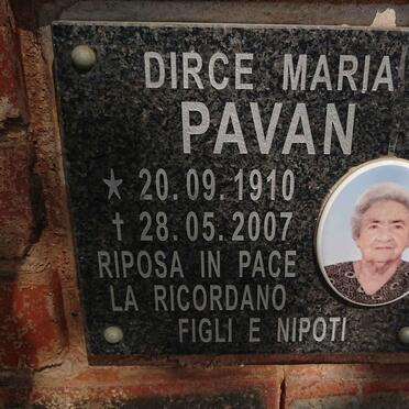 PAVAN Dirce Maria 1910-2007