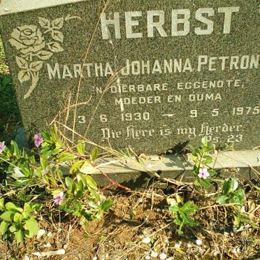 HERBST Martha Johanna Petronella 1930-1975