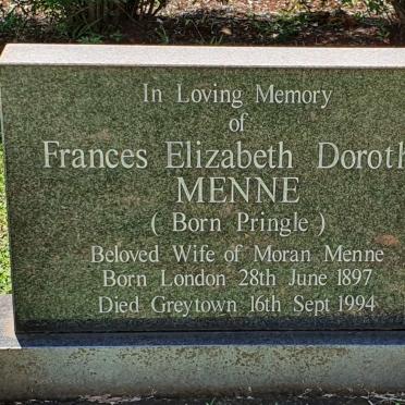 MENNE Frances Elizabeth Dorothy nee PRINGLE 1897-1994