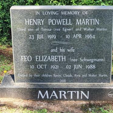 MARTIN  Henry Powell 1919-1964 &amp; Feo Elizabeth SCHWEGMANN 1921-1988