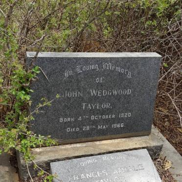 TAYLOR John Wedgwood 1920-1966 &amp; Frances Athalie 1920-2003