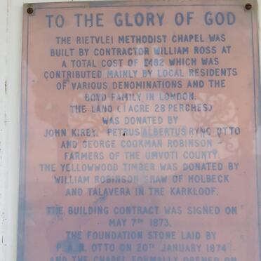 4. Rietvlei Methodist Chapel information sign