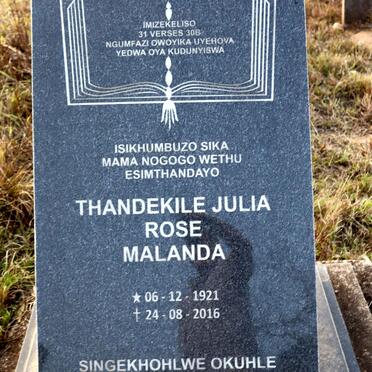 MALANDA Thandekile Julia Rose 1921-2016