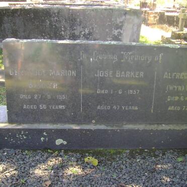 BARKER Alfred Walwyn -1963 :: BARKER Gertrude Marion -1951 :: BARKER Jose -1957
